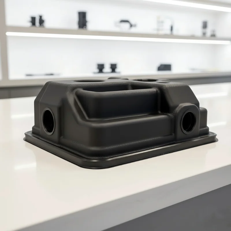 Black plastic casing display