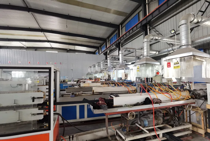 Extrusion line with control panel